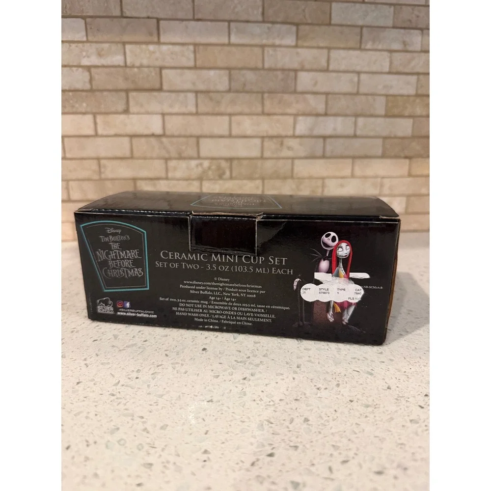 Disney Nightmare Before Christmas Ceramic Mini Cup Set 3.5 Oz NIB